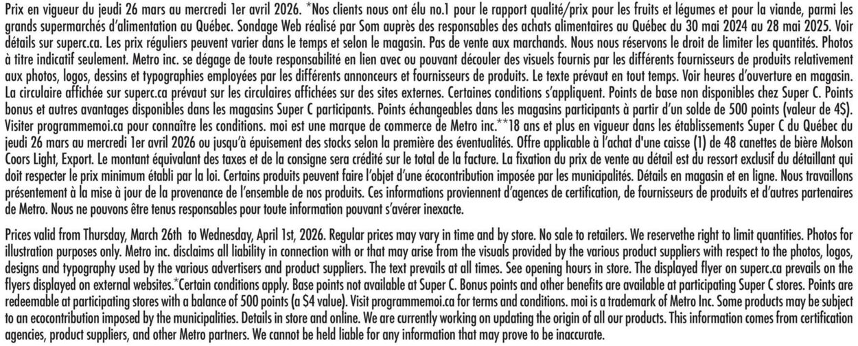 Circulaire Super C 26.03.2026 - 01.04.2026