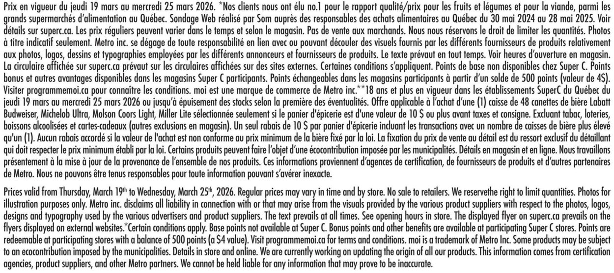 Circulaire Super C 19.03.2026 - 25.03.2026