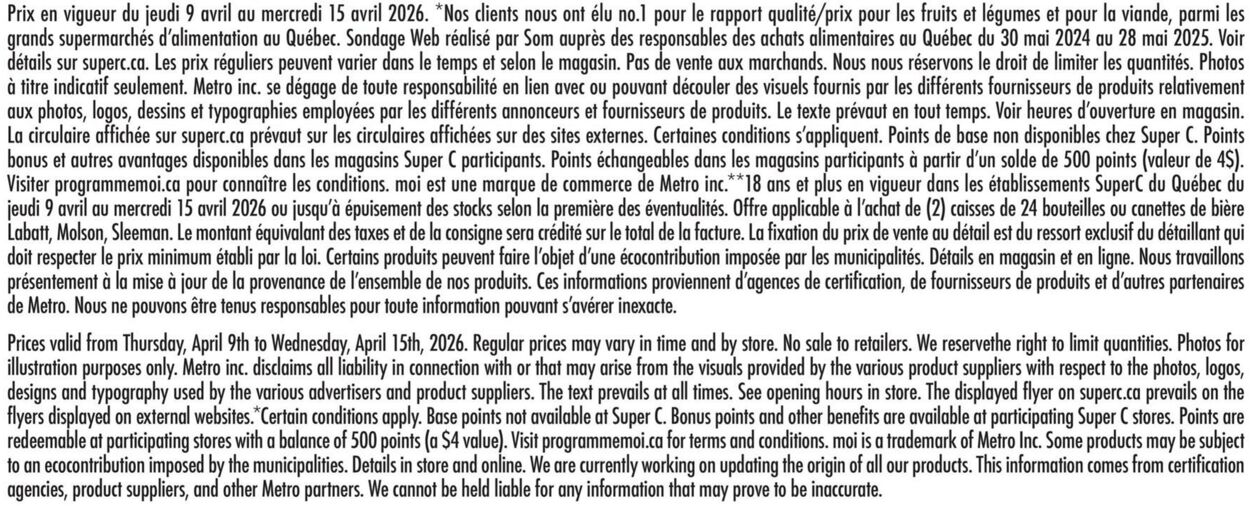Circulaire Super C 09.04.2026 - 15.04.2026