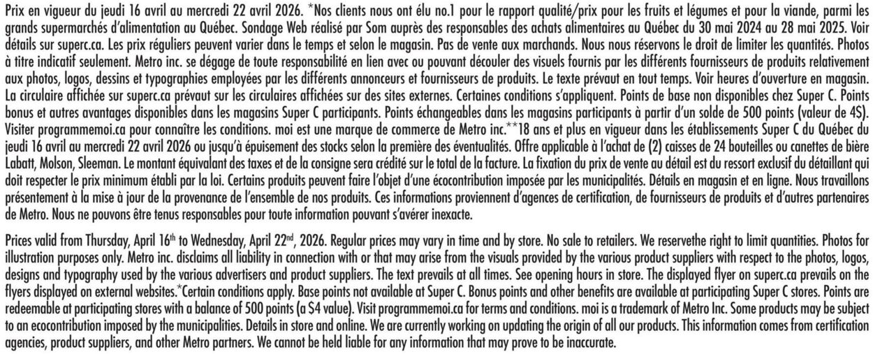Circulaire Super C 16.04.2026 - 22.04.2026