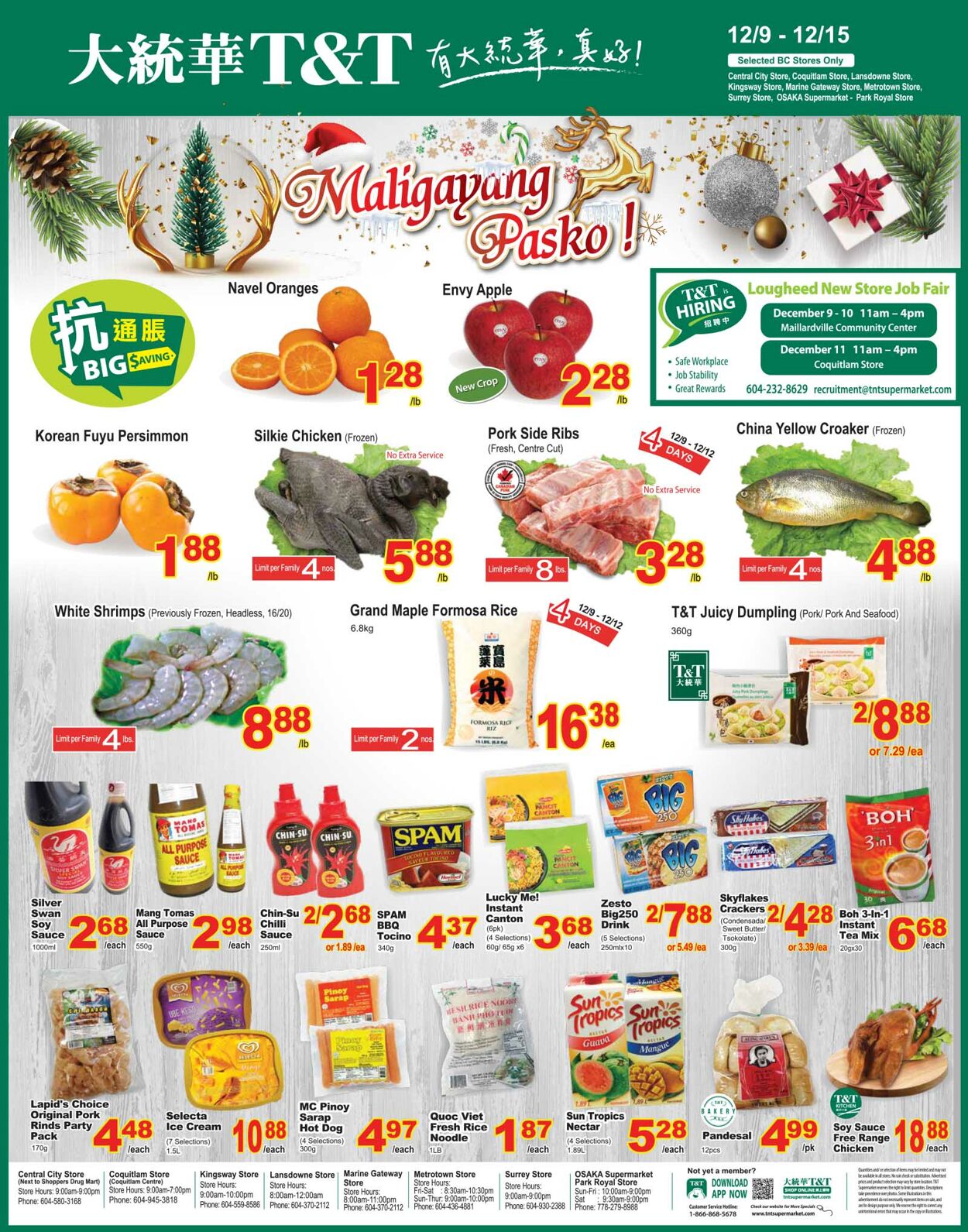 Circulaire T&T Supermarket 09.12.2022 - 15.12.2022