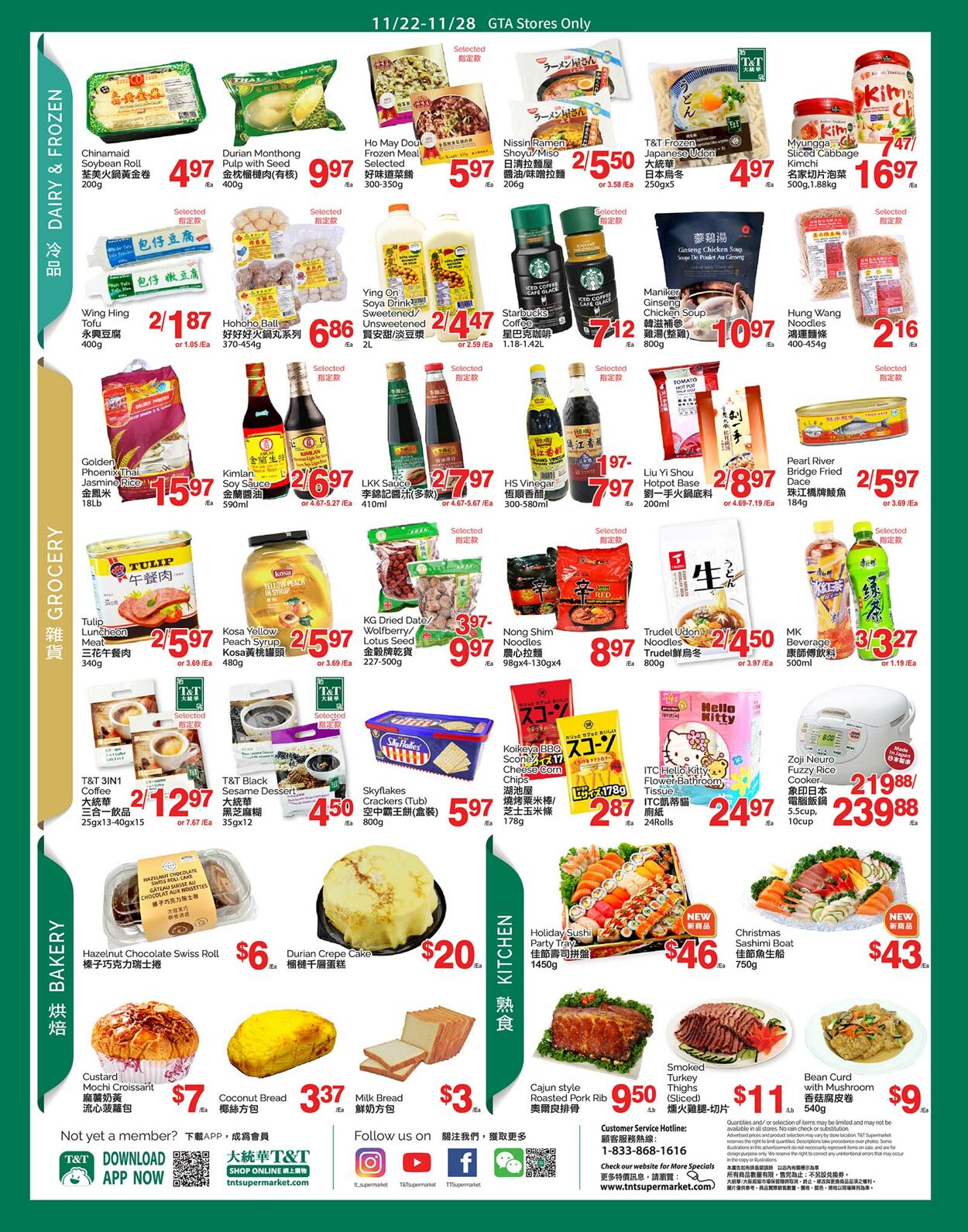 Circulaire T&T Supermarket 22.11.2024 - 28.11.2024