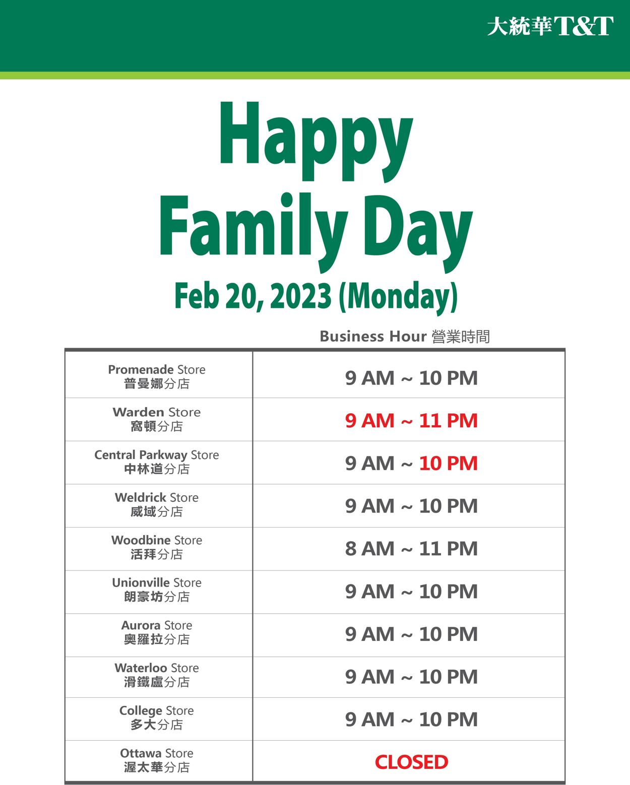 Circulaire T&T Supermarket 17.02.2023 - 23.02.2023