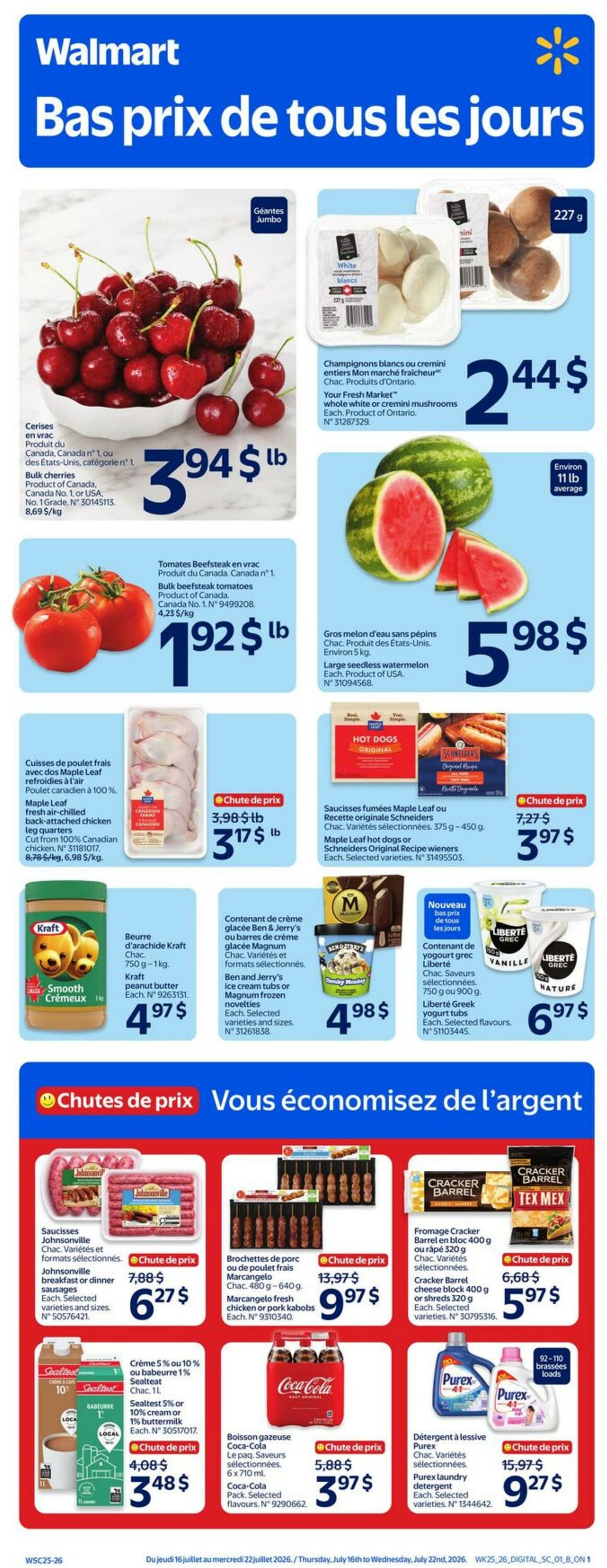 Circulaire Walmart - Circulaire du Supercentre 16 juil. 2026 - 22 juil. 2026