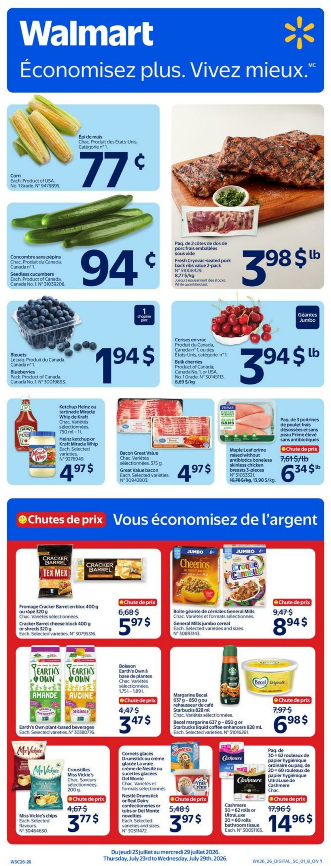 Circulaire Walmart - Circulaire du Supercentre 23 juil. 2026 - 29 juil. 2026