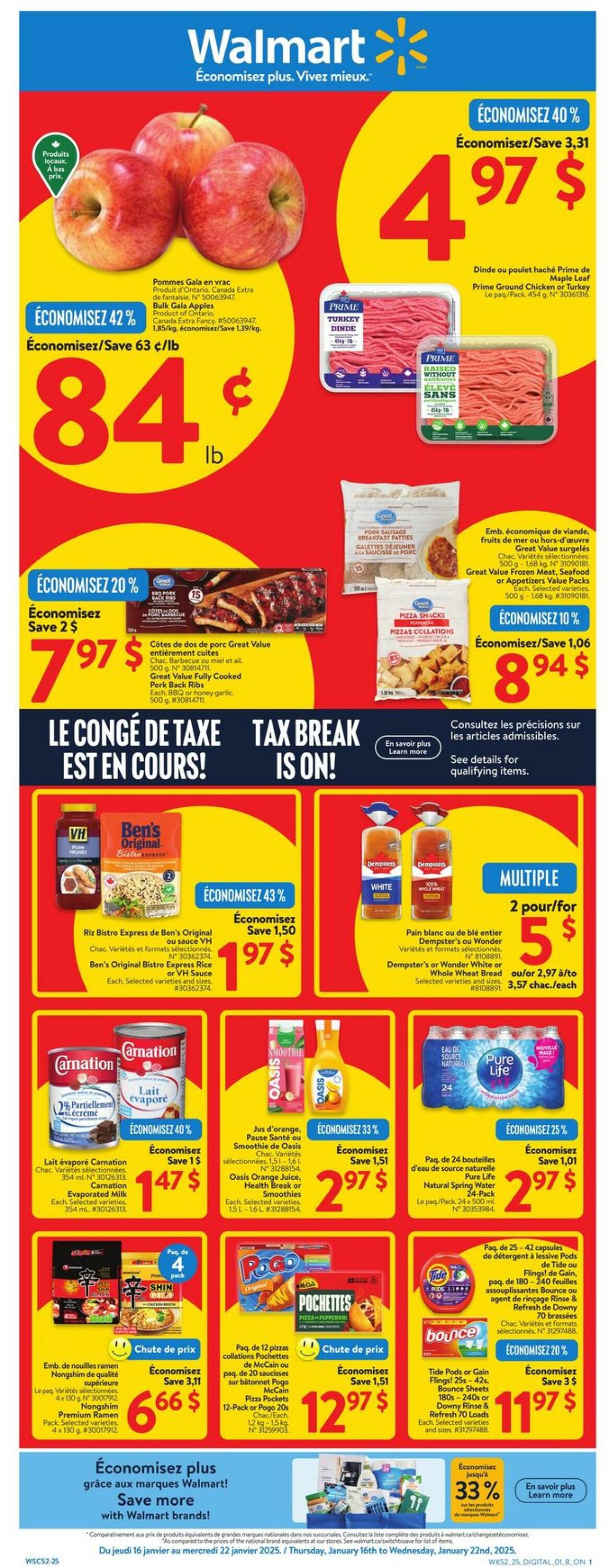 Circulaire Walmart - Circulaire du Supercentre 16 janv. 2025 - 22 janv. 2025